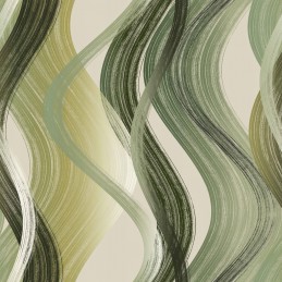 Tkanina zasłonowa,materiał fale odcienie zieleni szer.150cm